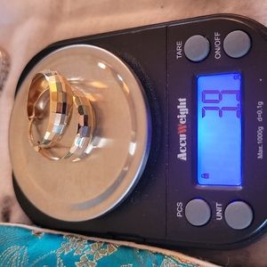 10k YG Checkerboard Hoops